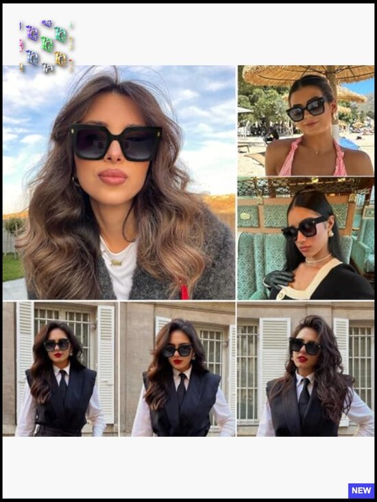 Retro Square Oversized Sunglasses Large TAC Lenses UV Protection Driving main image 6